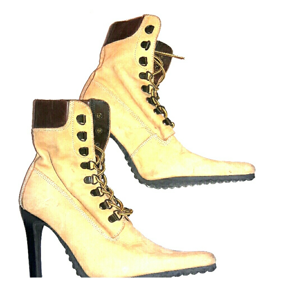 Steve Madden Laced Leather Tim Heeled Boots
